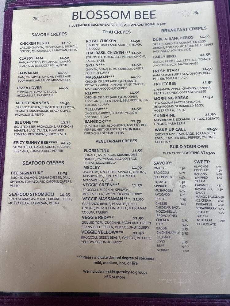 Blossom Bee - Dublin, CA menu_pic