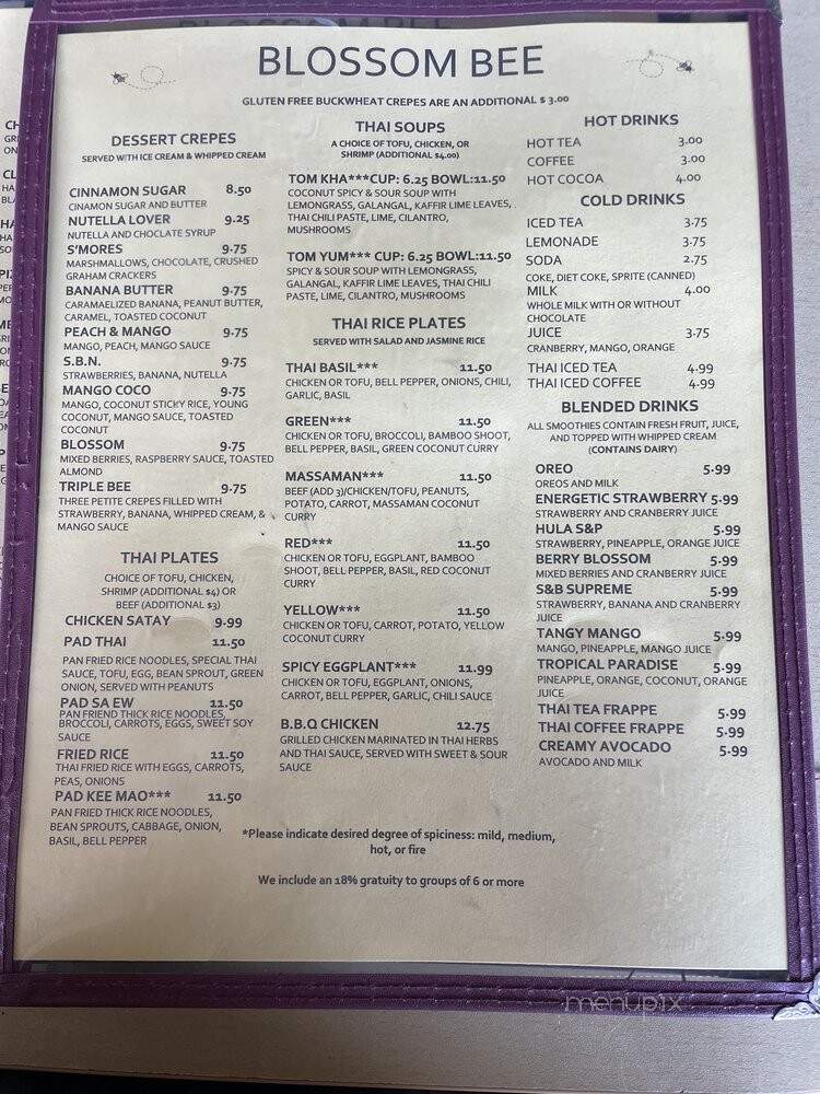 Blossom Bee - Dublin, CA menu_pic