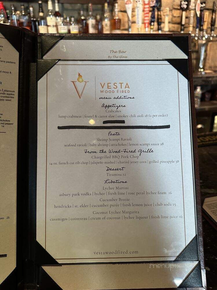 Vesta WoodFired Pizza Bar - East Rutherford, NJ menu_pic