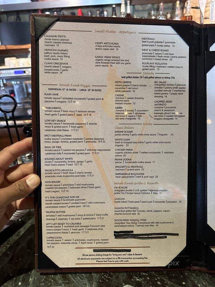 Vesta WoodFired Pizza Bar - East Rutherford, NJ menu_pic