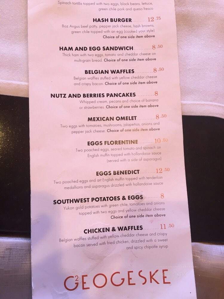 G2 - El Paso, TX menu_pic