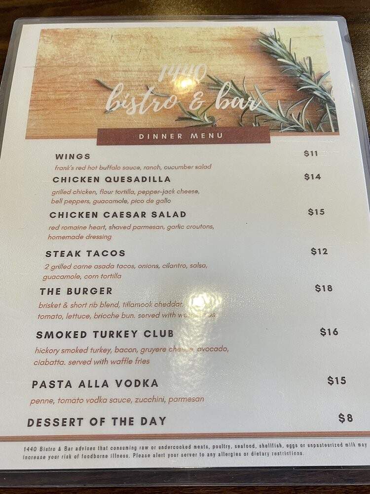 1440 Bistro - El Segundo, CA menu_pic