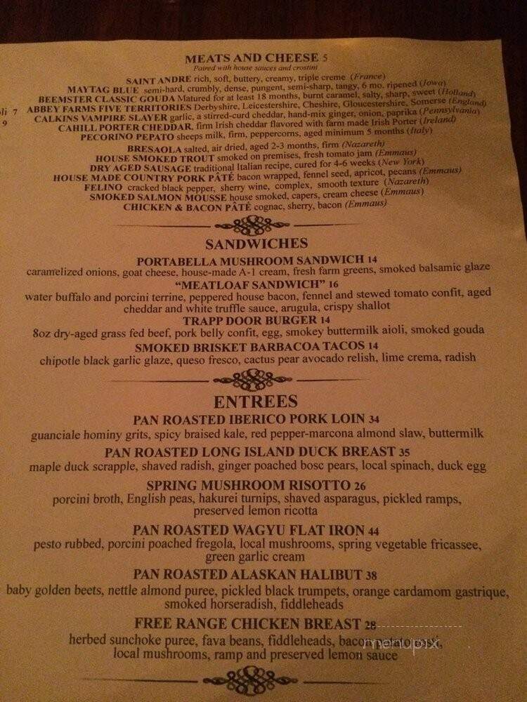 The Trapp Door - Emmaus, PA menu_pic