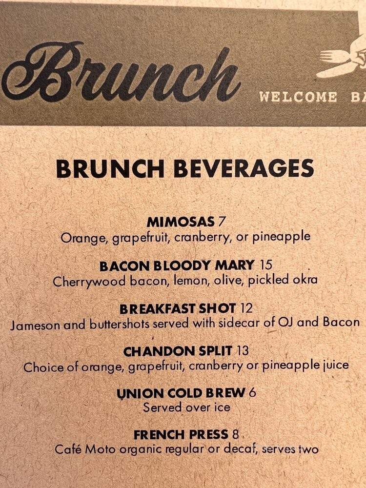 UNION Kitchen Tap - Encinitas, CA menu_pic