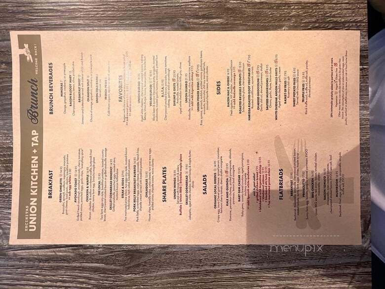 UNION Kitchen Tap - Encinitas, CA menu_pic