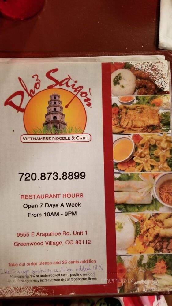 Pho Siagon - Englewood, CO menu_pic