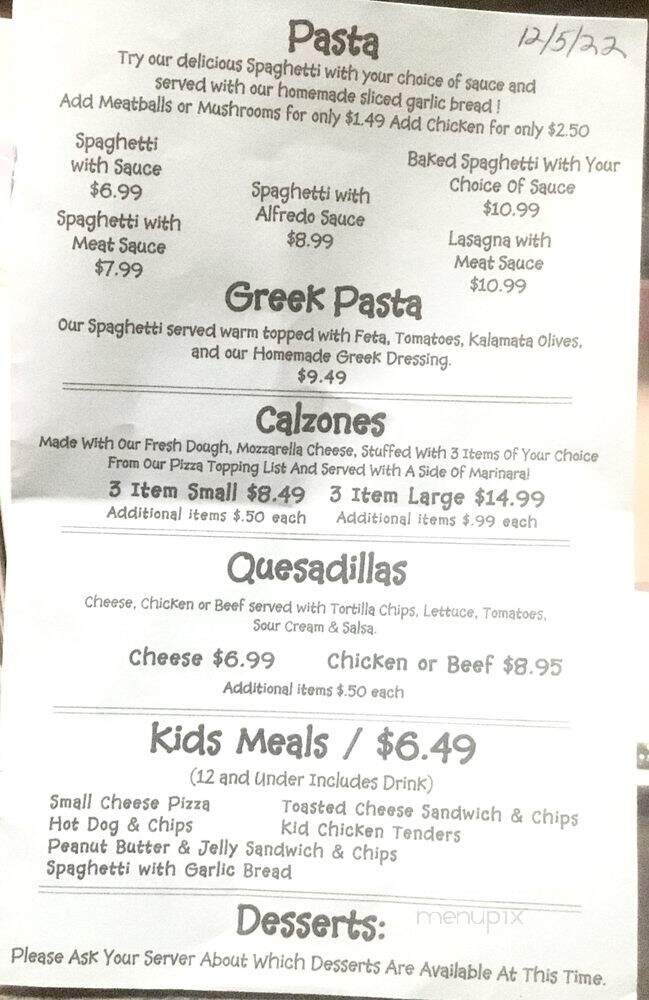 Blue Ridge Pizza Company - Etowah, NC menu_pic