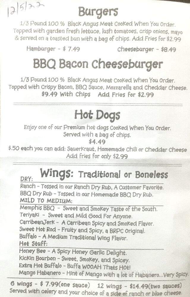 Blue Ridge Pizza Company - Etowah, NC menu_pic