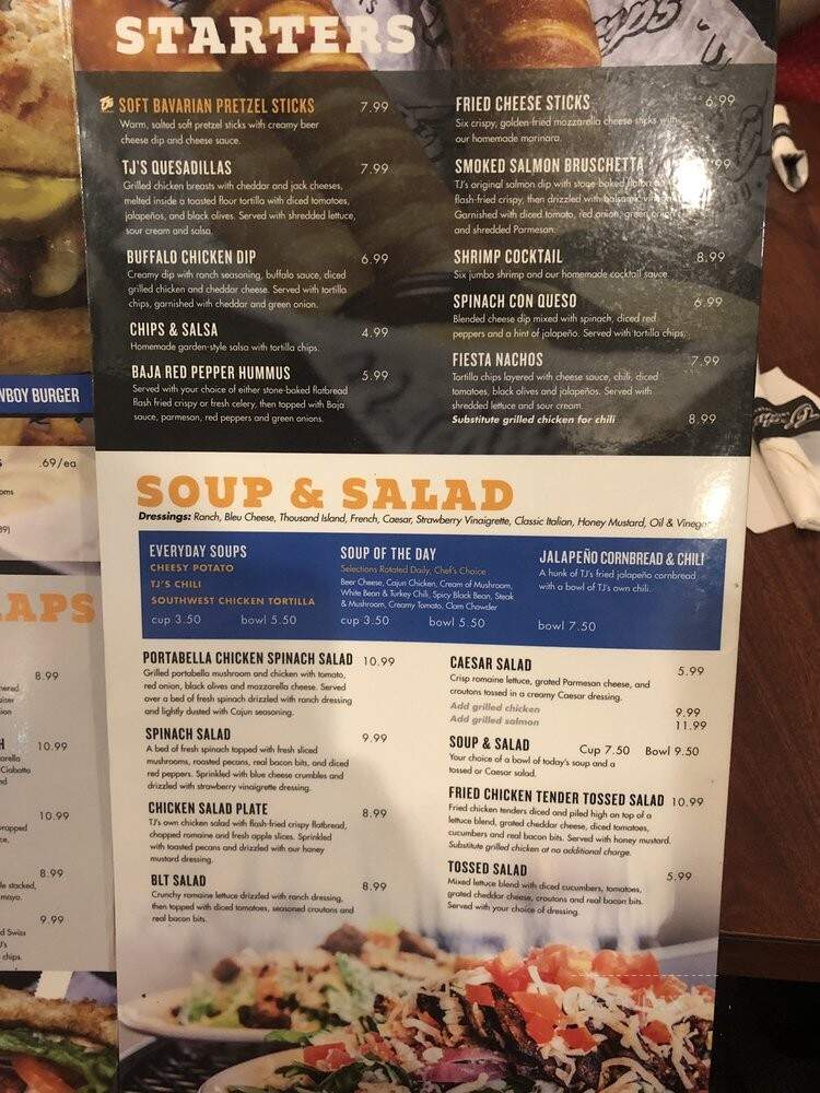 TJ Chumps Inc - Fairborn, OH menu_pic