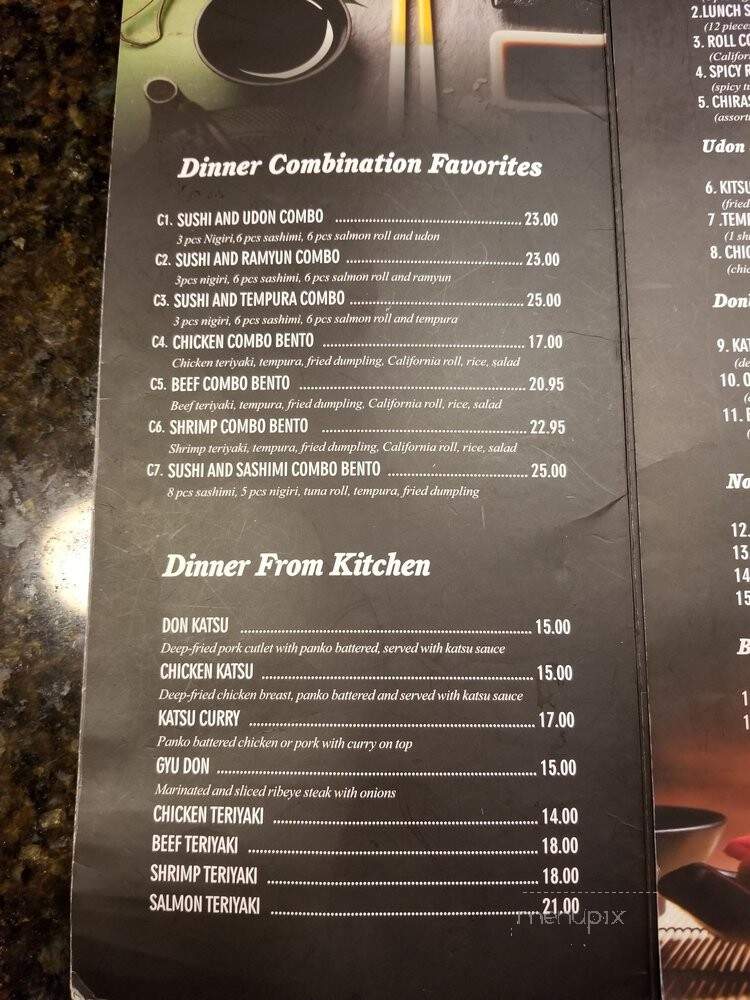 Sushi jin - Fairfax Station, VA menu_pic