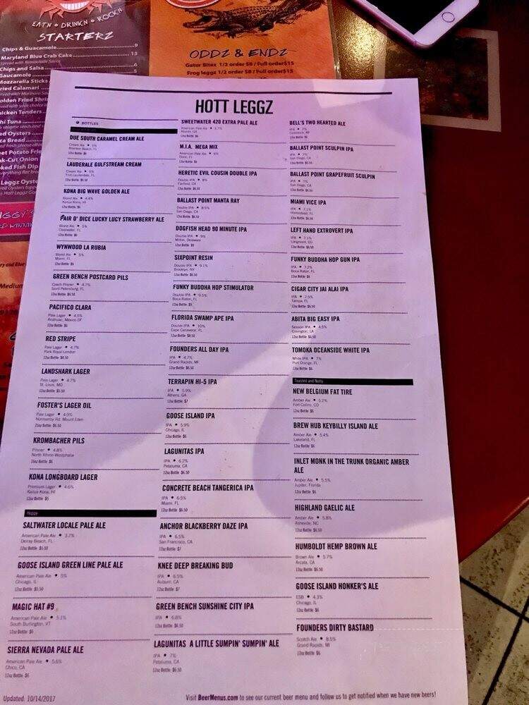 Hott Legg'z - Fort Lauderdale, FL menu_pic