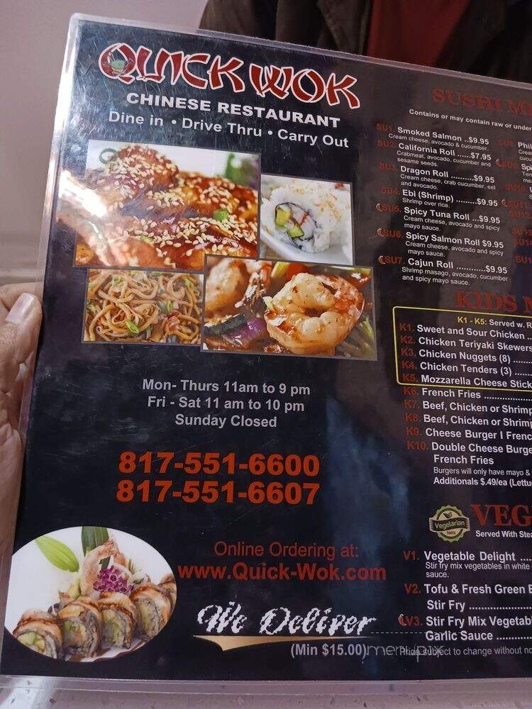 Quick Wok - Fort Worth, TX menu_pic