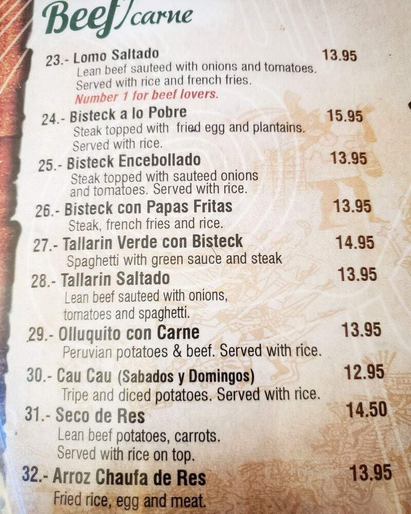 aires del Peru - Garden Grove, CA menu_pic