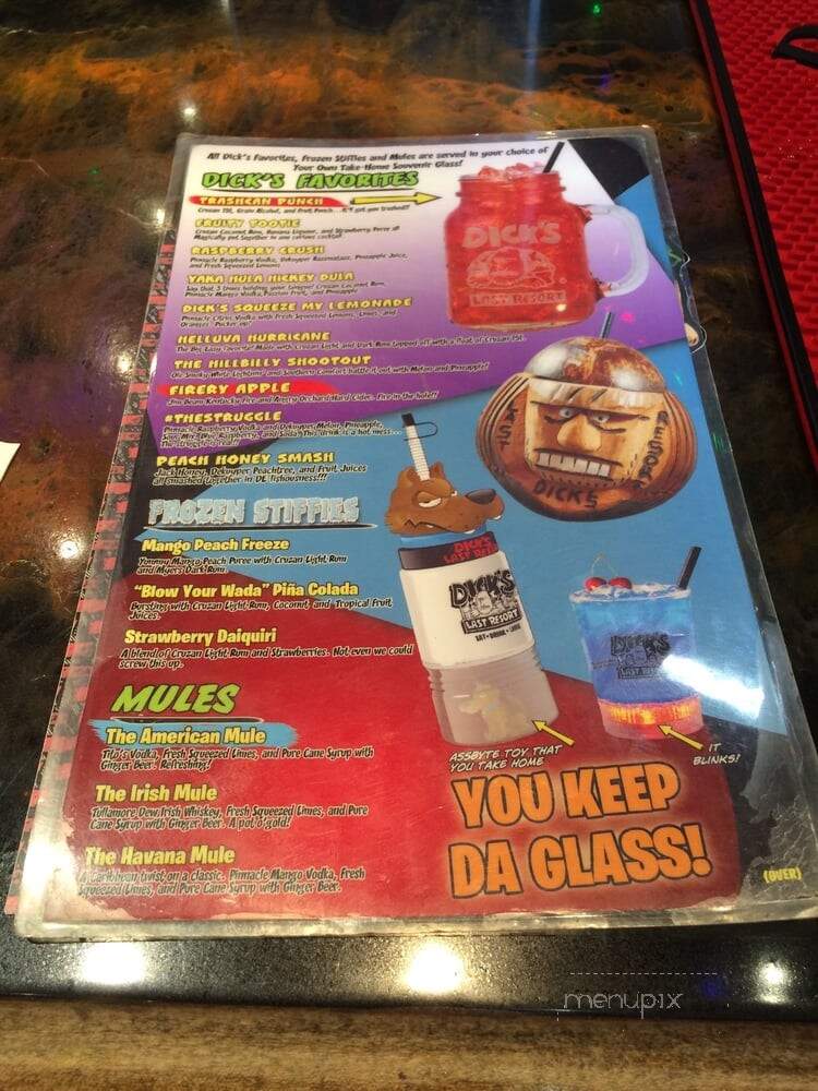 Dick's Last Resort - Gatlinburg, TN menu_pic