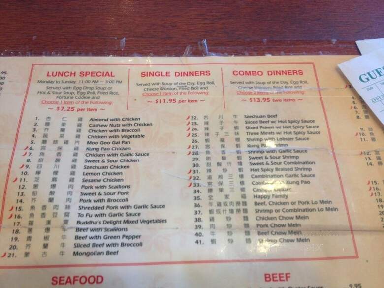 Sang Garden Chinese and Thai Cuisine - Grand Junction, CO menu_pic