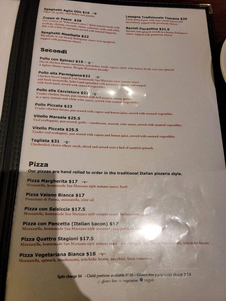 Vaiano - Granite Bay, CA menu_pic