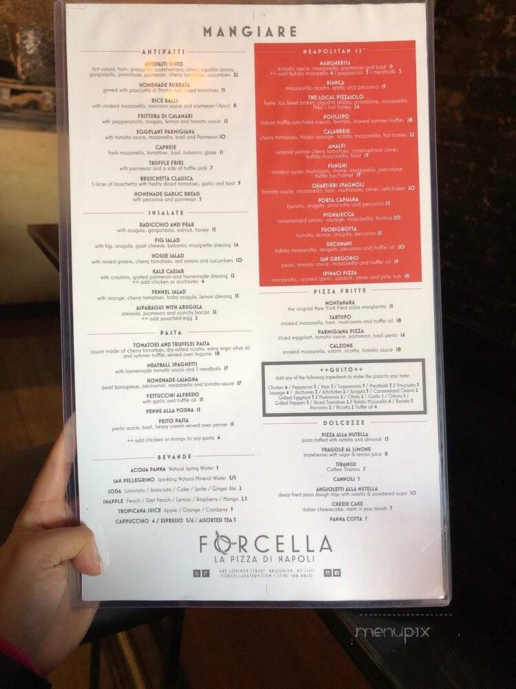 Forcella - Brooklyn, NY menu_pic