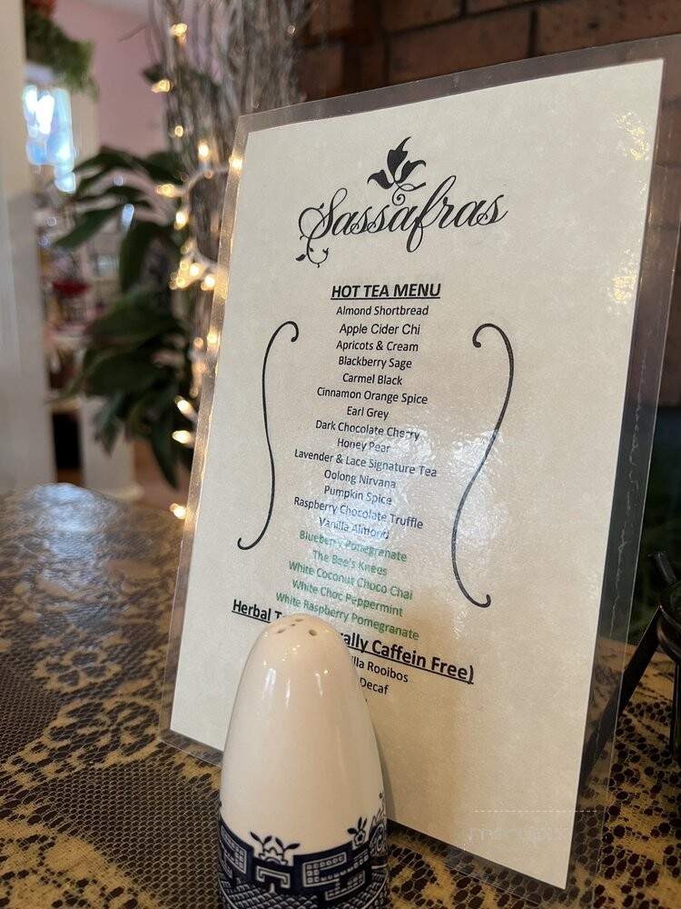 Sassafras Tea Room - Greenwood, IN menu_pic