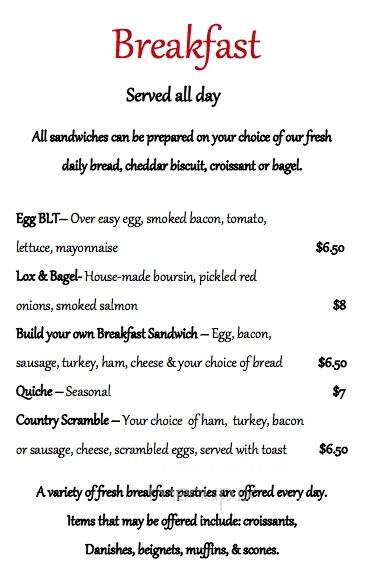 Morning Glory Coffee Pastries - Grosse Pointe Park, MI menu_pic