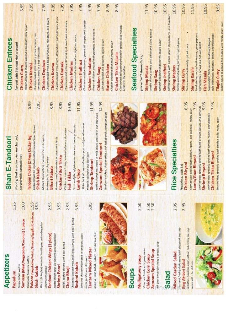 Zam Zam - Hamtramck, MI menu_pic