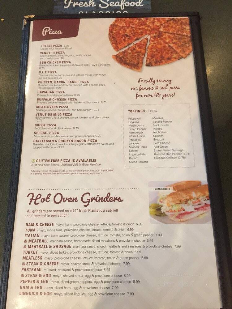Venus 3 Sports Bar - Hanson, MA menu_pic