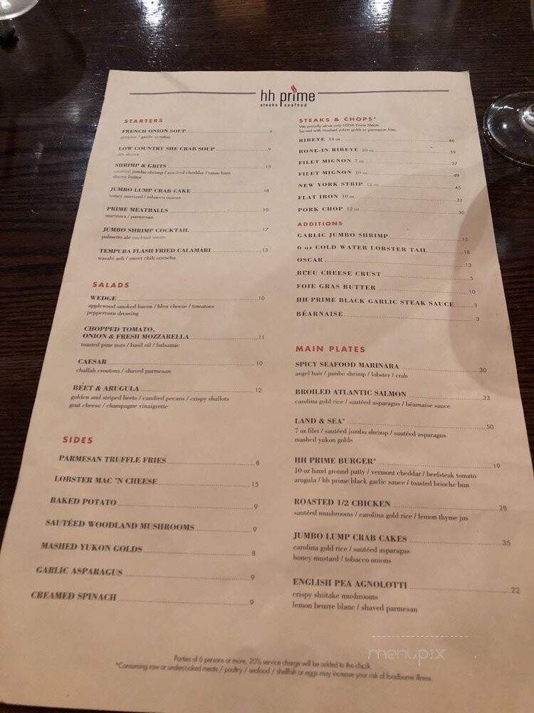 HH Prime - Hilton Head Island, SC menu_pic
