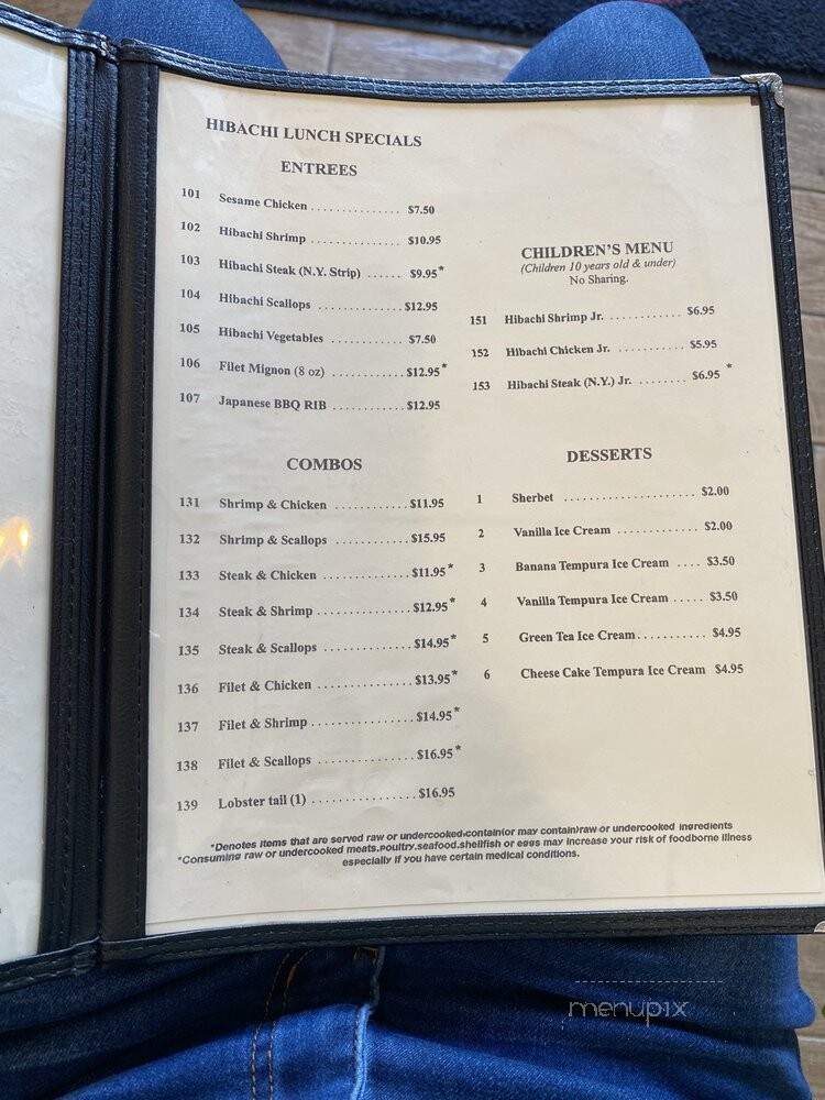 Kobe Hibachi Sushi - Holly Springs, NC menu_pic