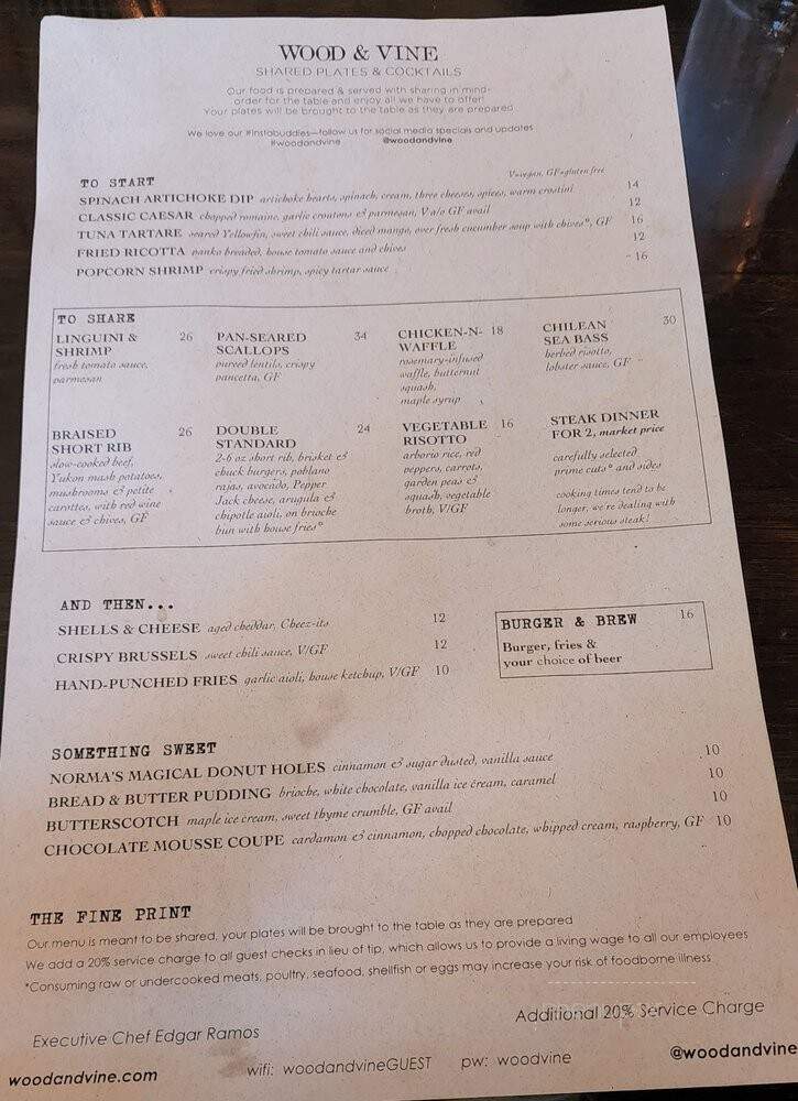 Wood Vine - Hollywood, CA menu_pic