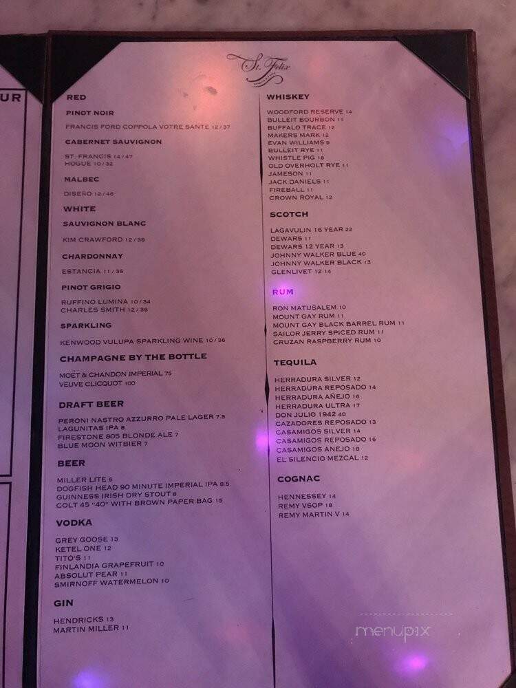 Saint Felix Hollywood - Los Angeles, CA menu_pic