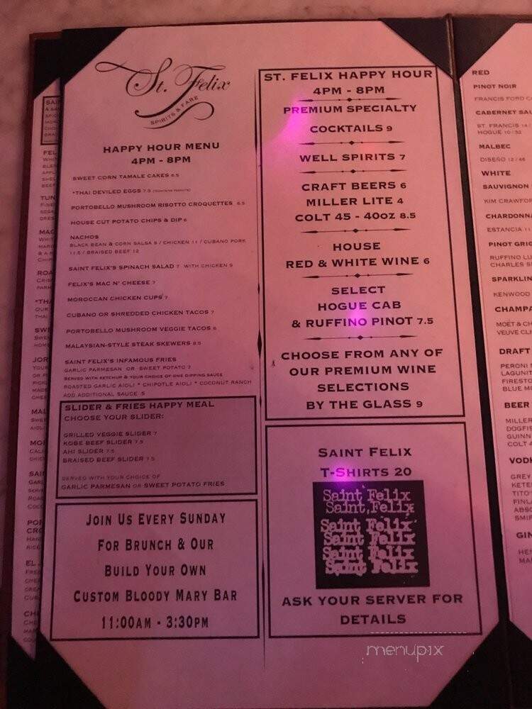Saint Felix Hollywood - Los Angeles, CA menu_pic