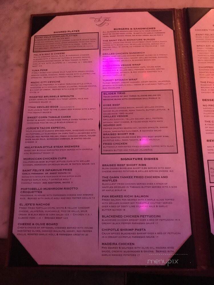 Saint Felix Hollywood - Los Angeles, CA menu_pic