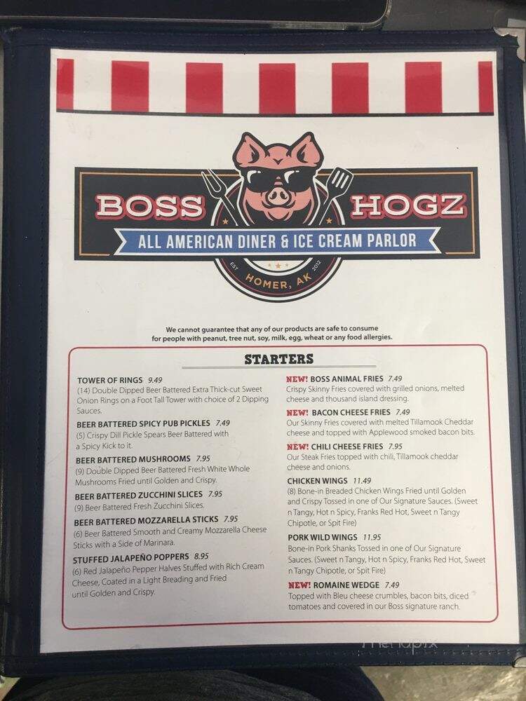 Boss Hoggz Restaurant - Homer, AK menu_pic