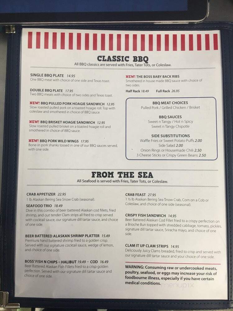 Boss Hoggz Restaurant - Homer, AK menu_pic
