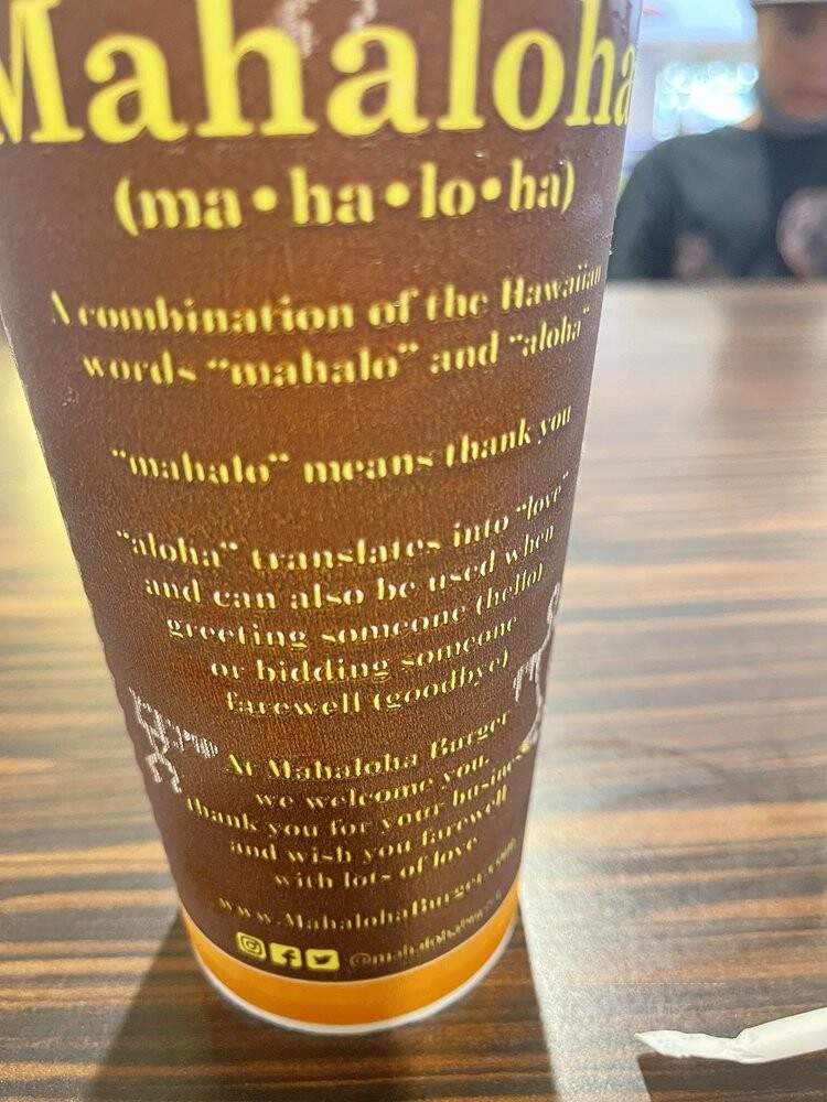Mahaloha Burger - Honolulu, HI menu_pic