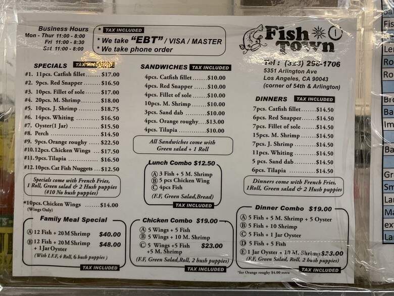 Fish Town - Los Angeles, CA menu_pic