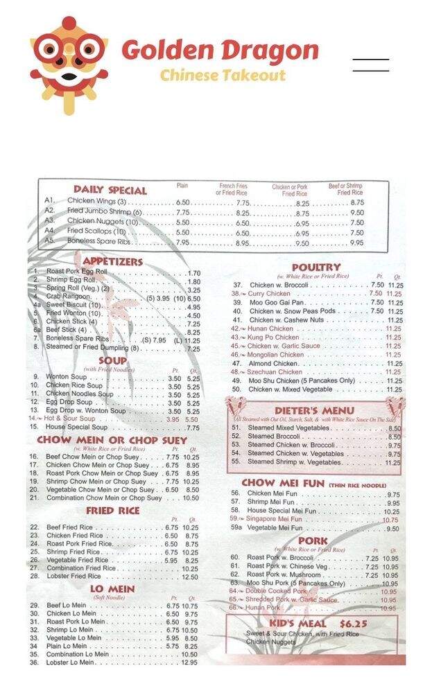 Golden Dragon - Indianapolis, IN menu_pic