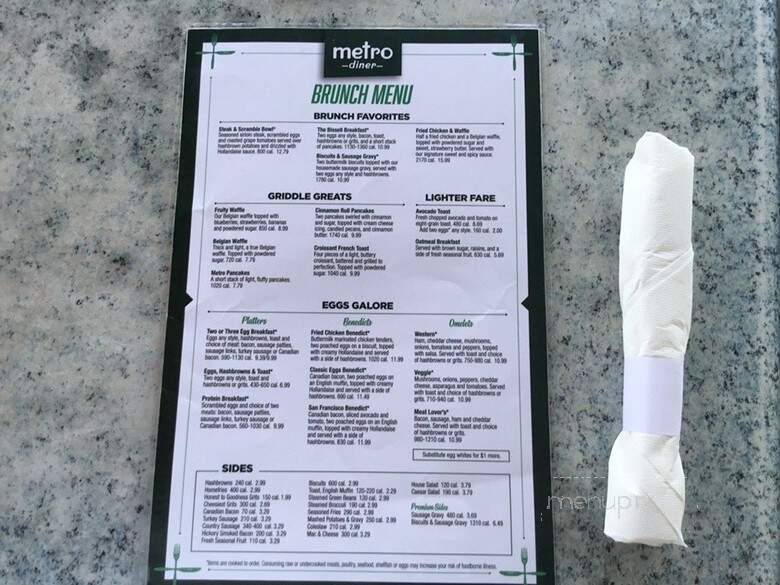 Metro Diner - Jacksonville, FL menu_pic