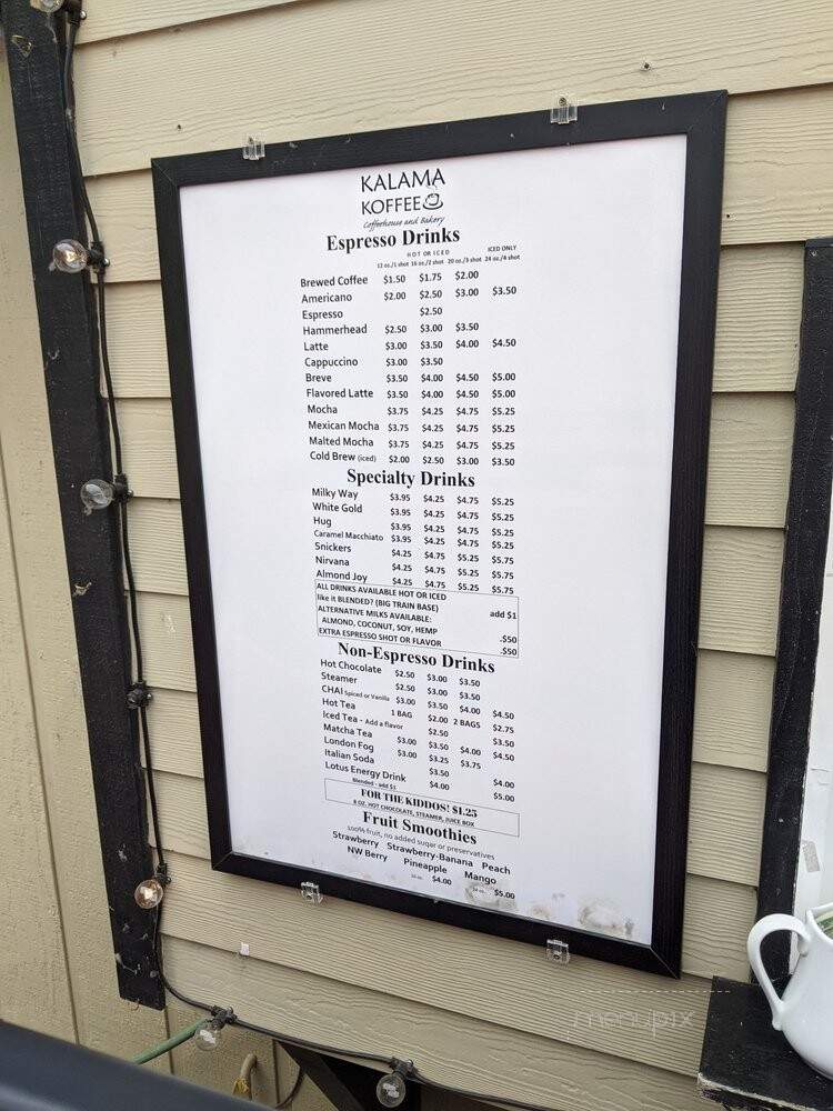 Kalama Koffee - Kalama, WA menu_pic