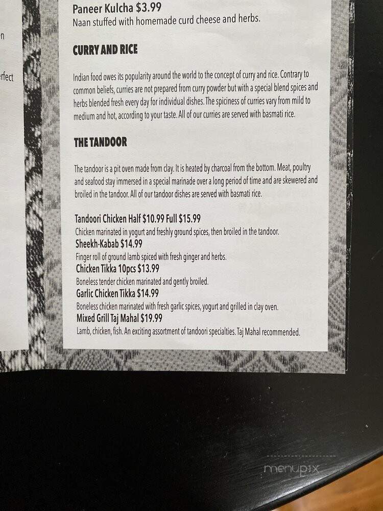 Taj Mahal Grill - Kennesaw, GA menu_pic