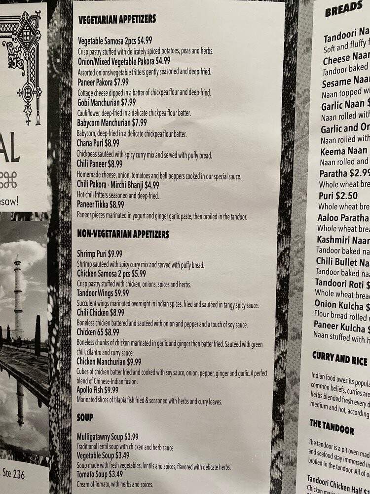 Taj Mahal Grill - Kennesaw, GA menu_pic