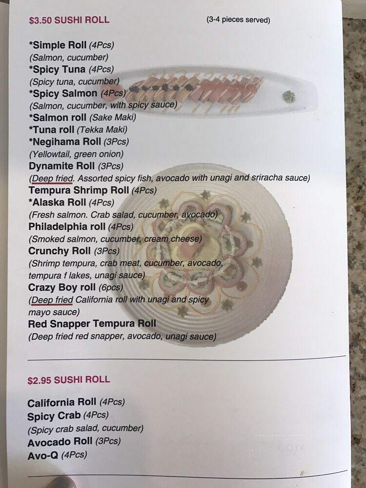 California Monster Sushi Restaurant - Kent, WA menu_pic