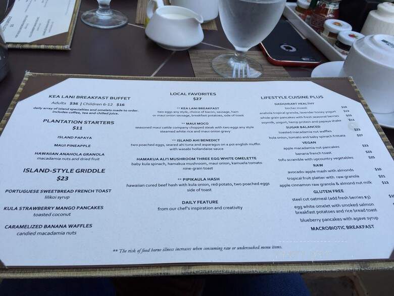 Kea Lani Restaurant - Kihei, HI menu_pic