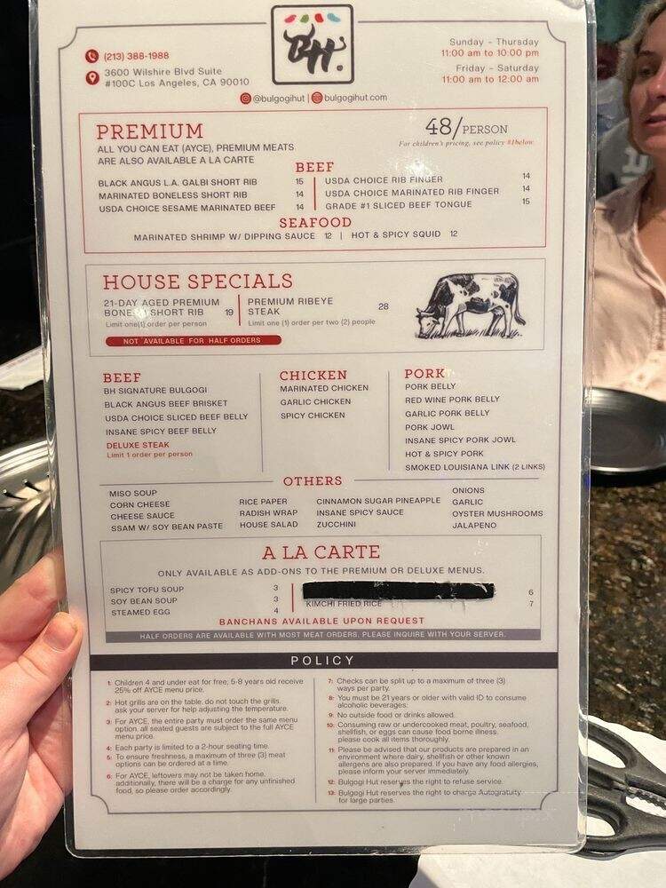 Goong Korean BBQ - Los Angeles, CA menu_pic
