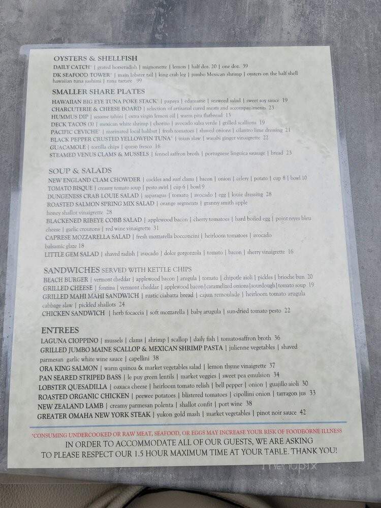 The Deck - Laguna Beach, CA menu_pic