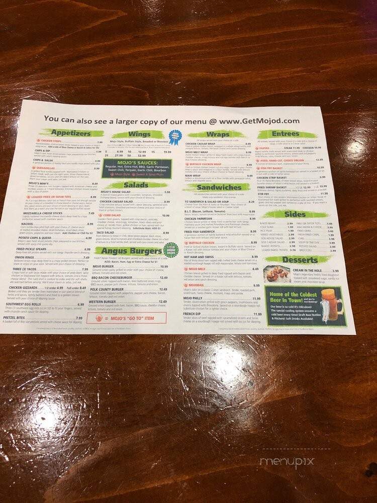 Mojos - Lakeland, FL menu_pic