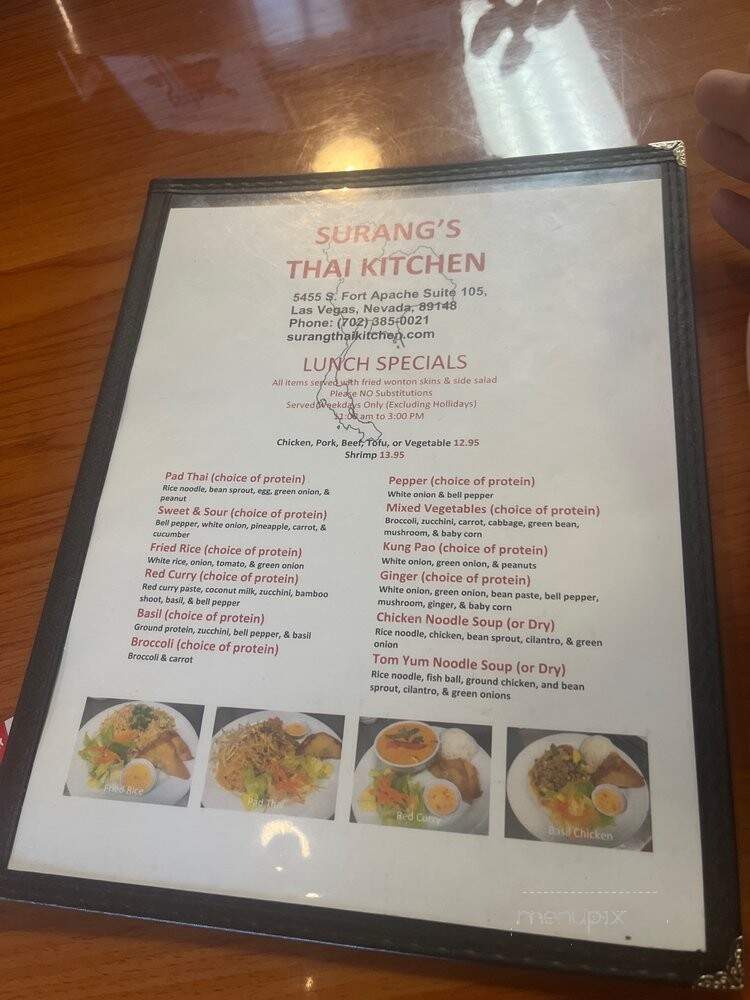 Surang's Thai Kitchen - Las Vegas, NV menu_pic