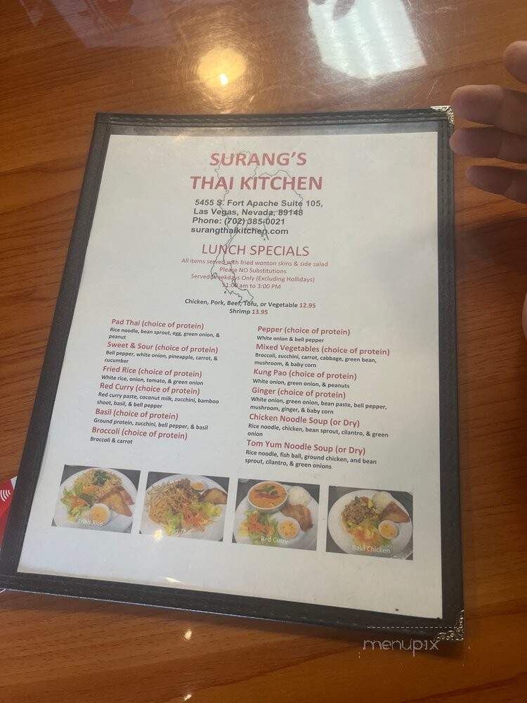 Surang's Thai Kitchen - Las Vegas, NV menu_pic