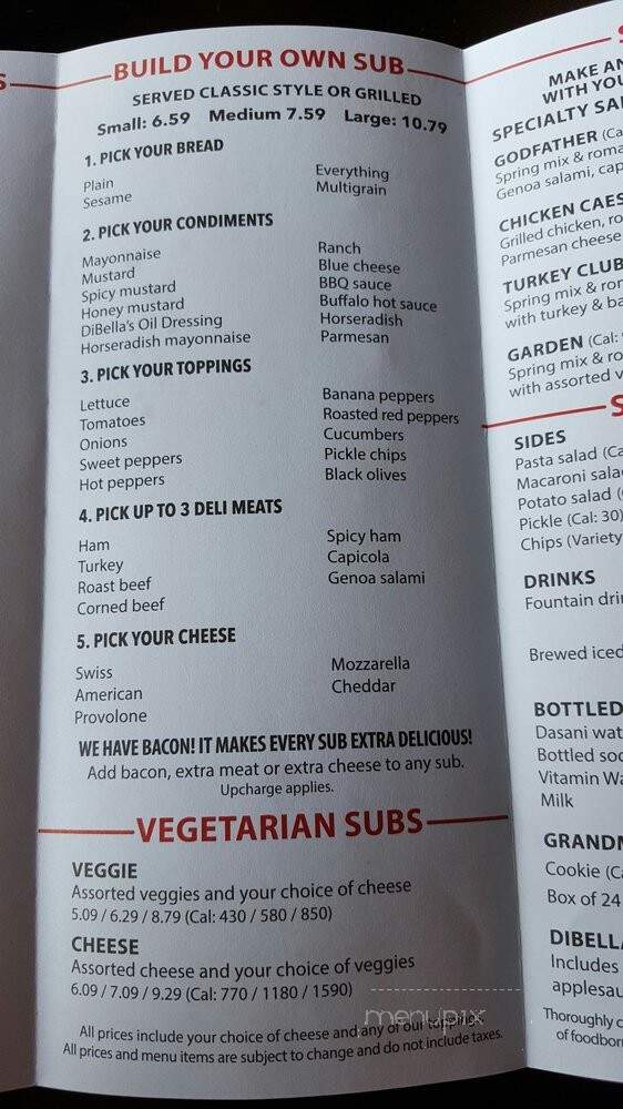 DiBella's - Latham, NY menu_pic