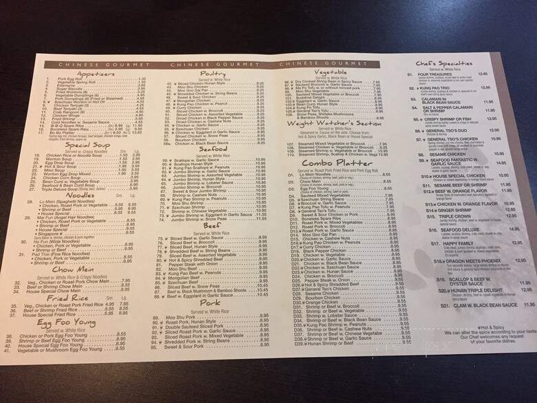 PeKing Bistro - Lexington, KY menu_pic