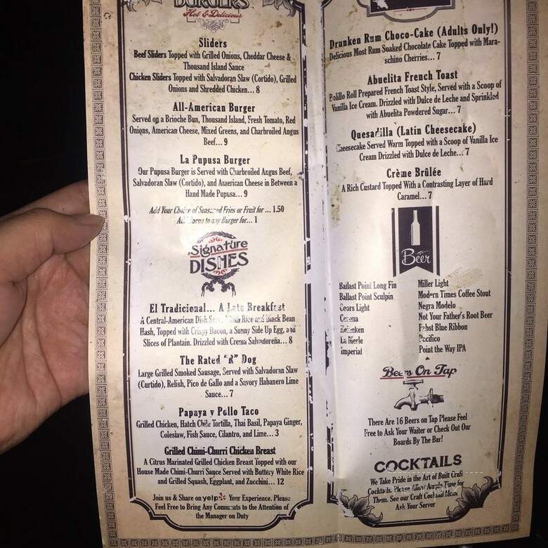 Roxannes Lounge - Long Beach, CA menu_pic